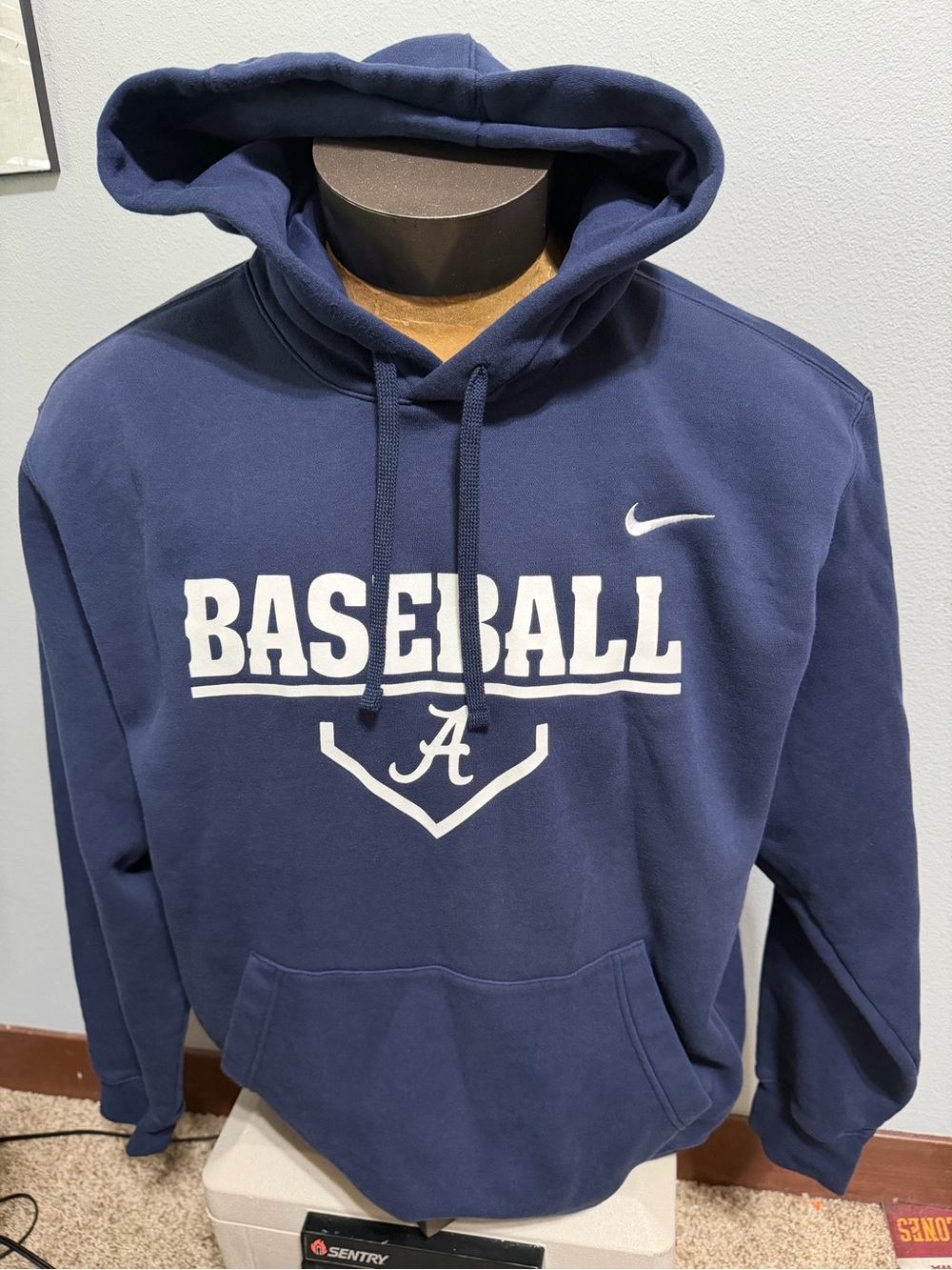 Nike Navy Blue Crewneck Hoodie with White Baseball Alabama